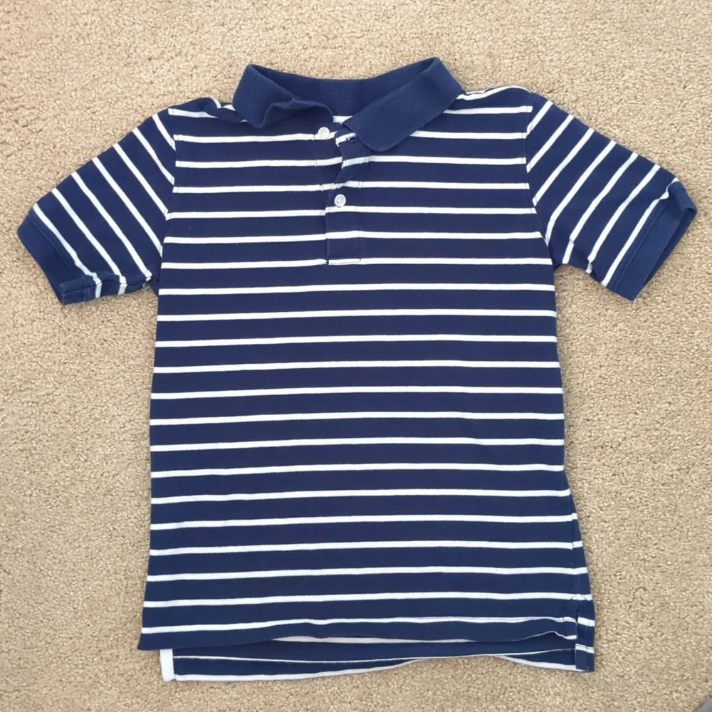 Carter's Navy and White Striped Polo Shirt